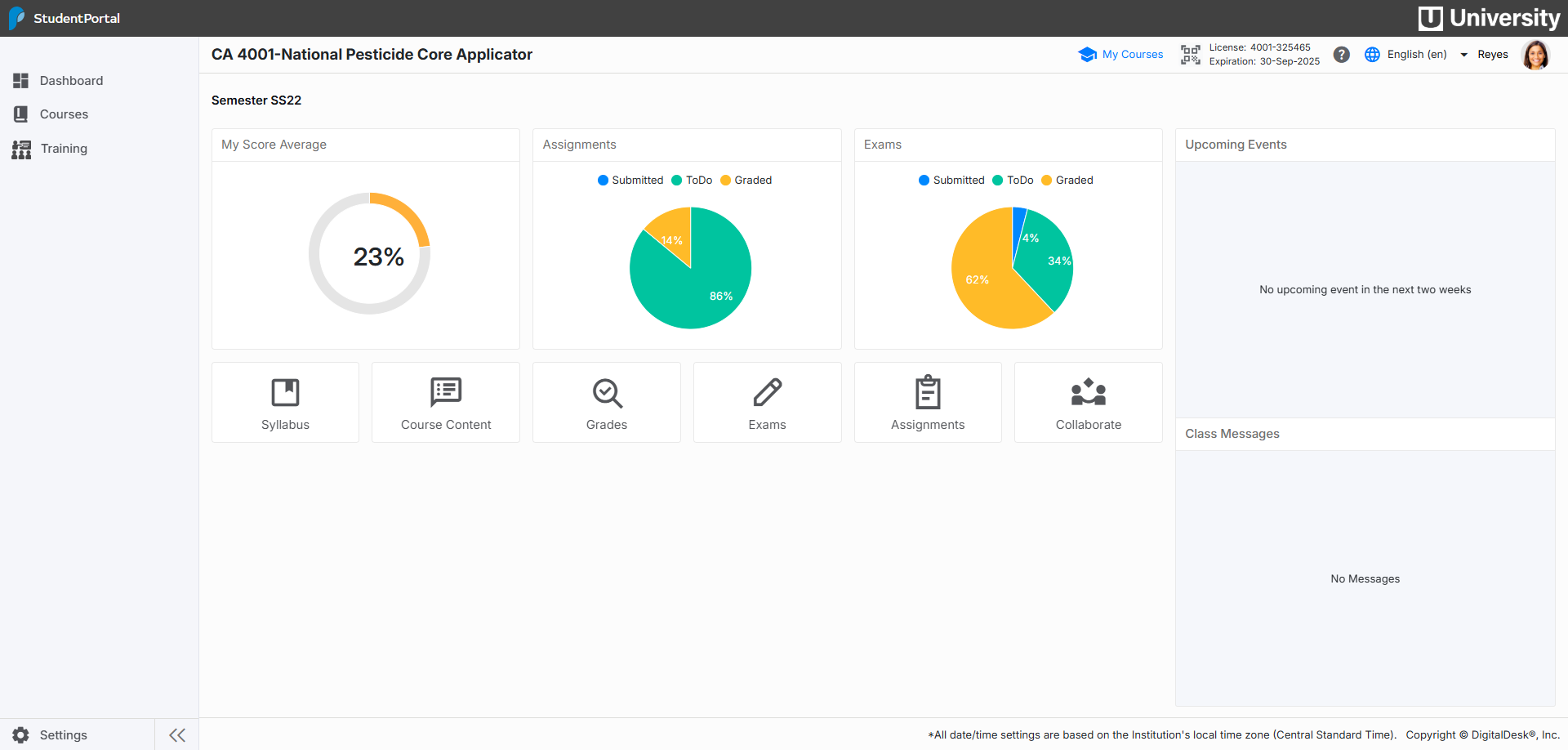studentPortal-courseDashboard